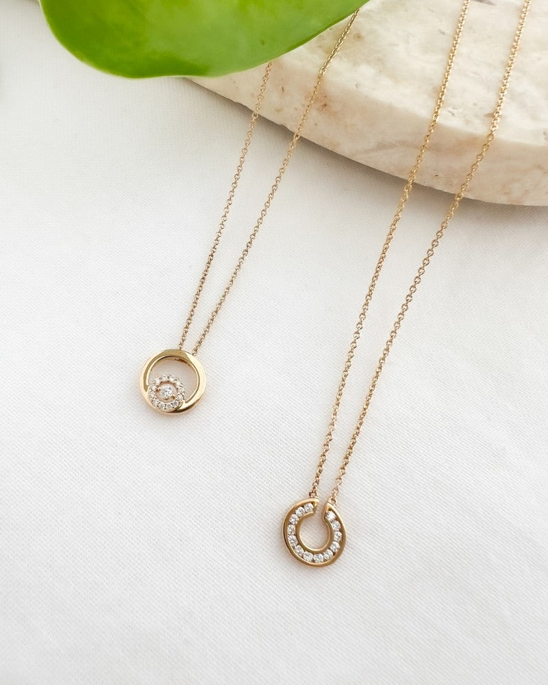 Collier en Or Jaune avec Diamants - 14 Carats Élégance Intemporelle