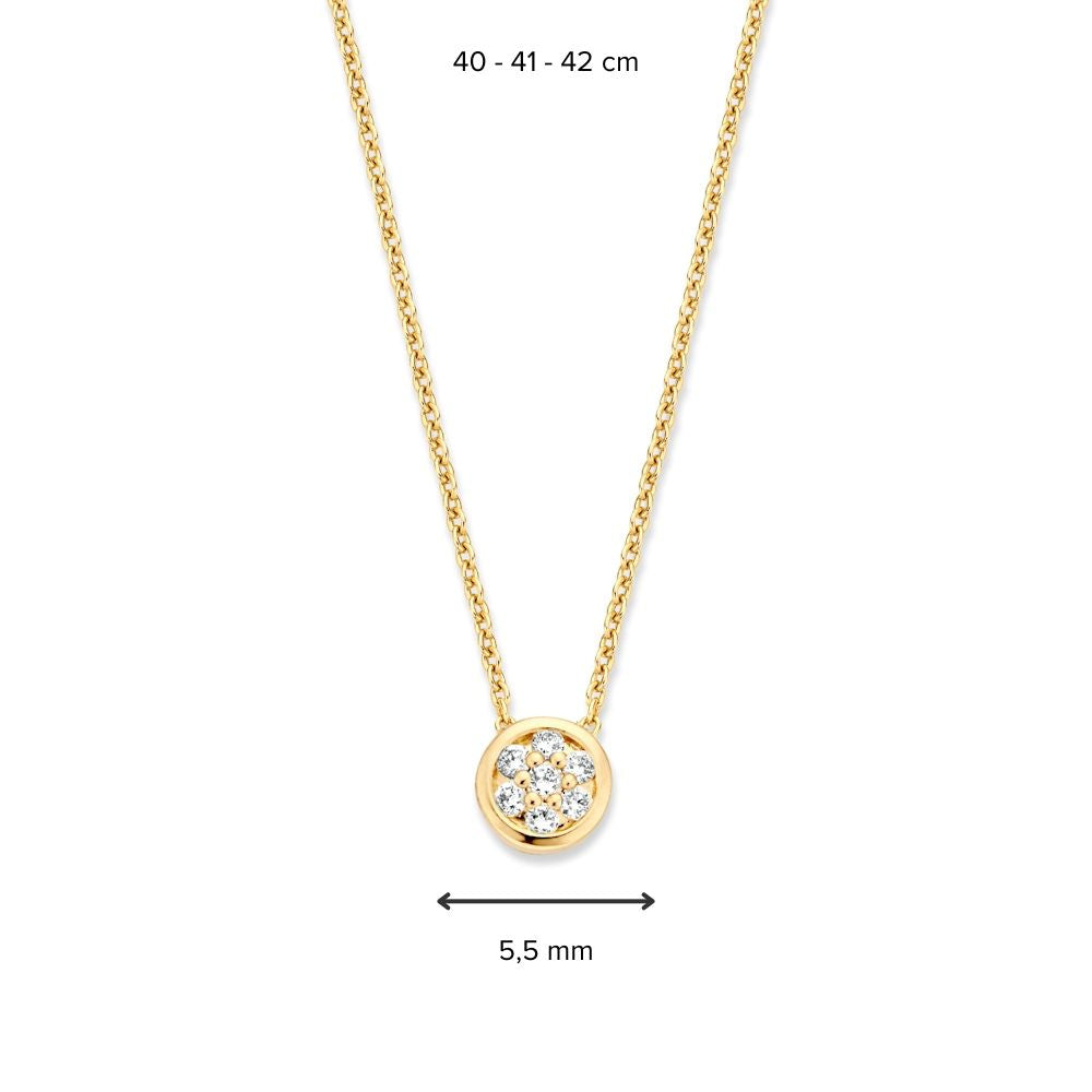 Collier en Or Jaune avec Diamant en Pavé - 14 Carats Luxe