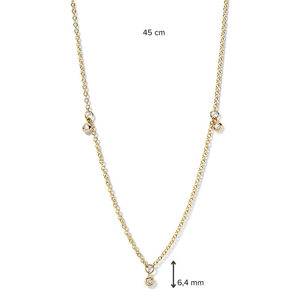 Collier en Or Jaune avec Diamant - 14 Carats Élégance Intemporelle