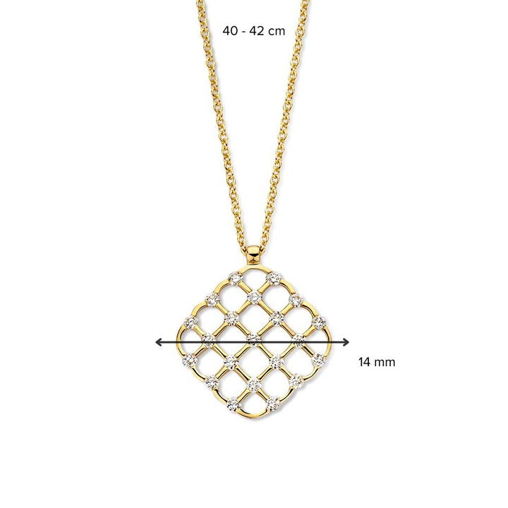 Geelgouden Collier met Diamanten Hanger – 14 karaat Goud & 0,22 crt