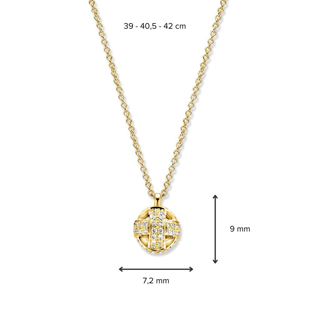 Collier en Or Jaune avec Nœud d'Amour en Diamant – Or 14 carats & 0,23 crt