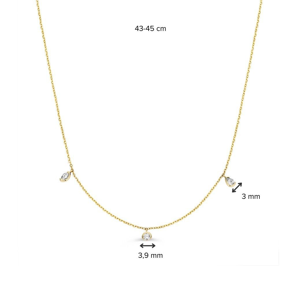 Collier or jaune brillant 0,24 crt.