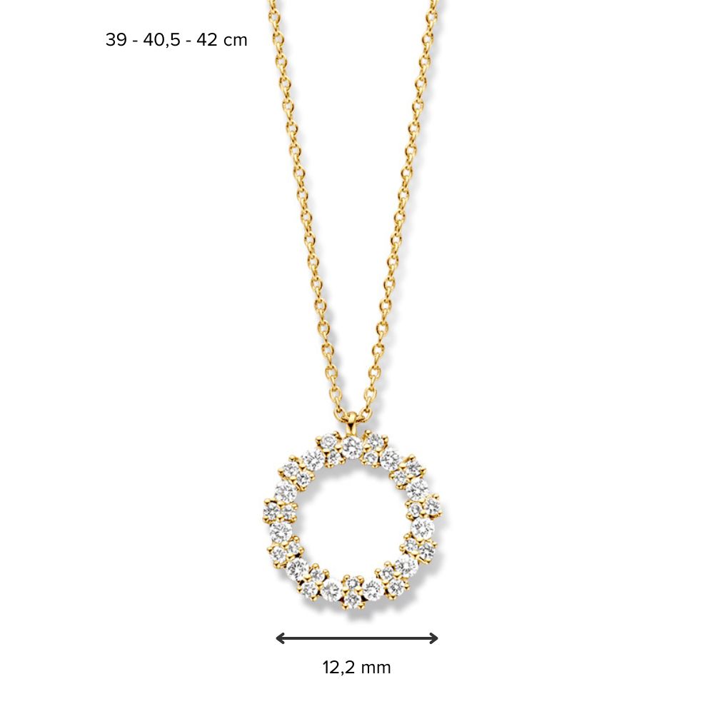 Collier en Or Jaune avec Pendentif en Diamant – Or 14 Carats & 0,28 crt de Diamants