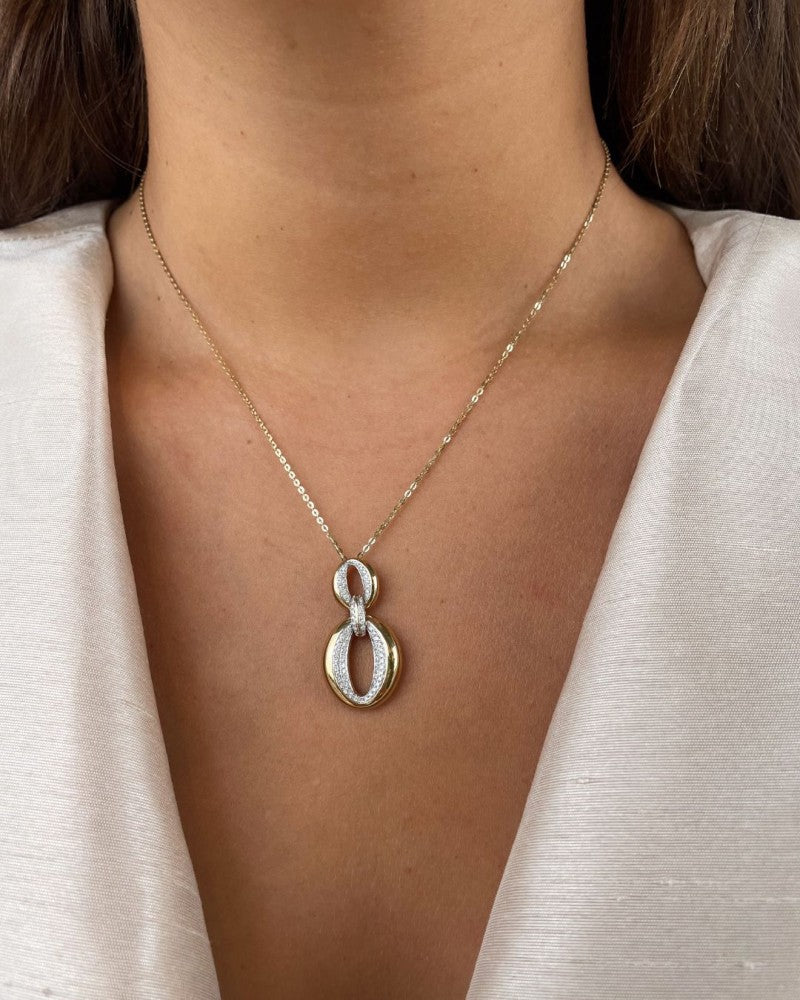 Pendentif en Or Jaune avec Diamants et Collier Élégant – Élégance Intemporelle
