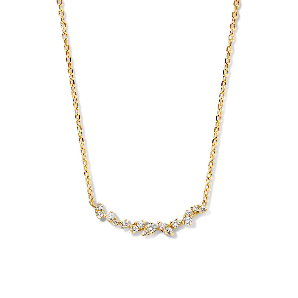 Collier en or jaune avec un entretoise en diamants, 14 carats, 0,37 crt.