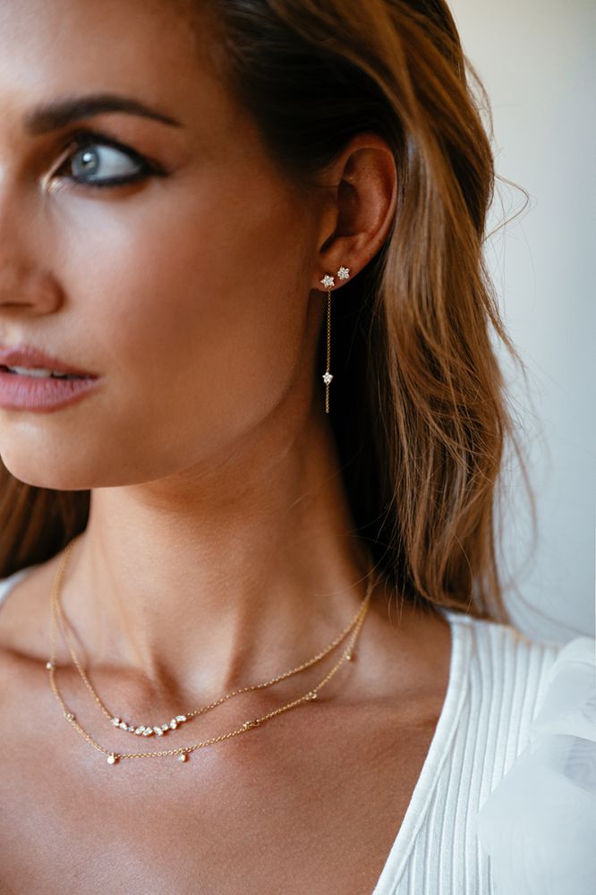 Collier en Or Jaune avec Éléments en Diamant – Or 14 Carats & 0,37 crt