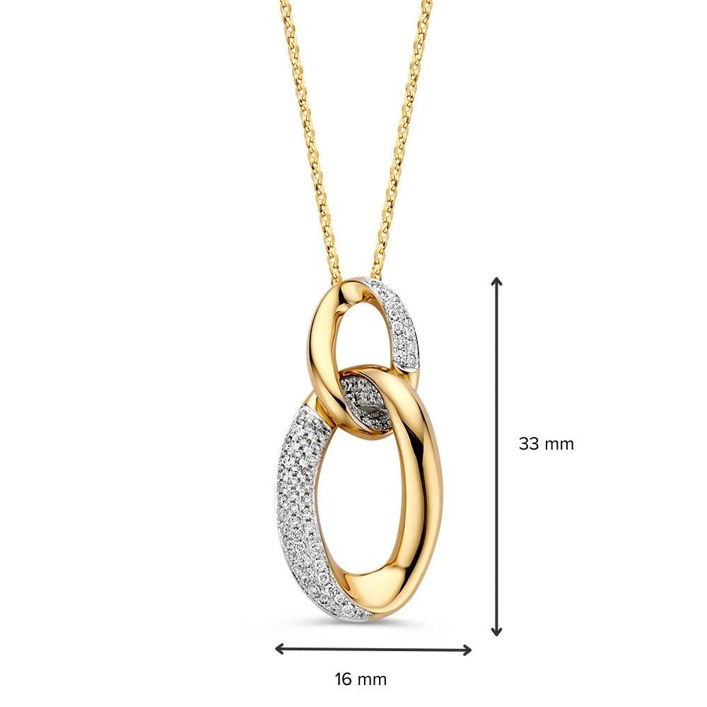 Luxe Pendentif en Or Jaune avec Diamants et Collier Élégant – Élégance Intemporelle