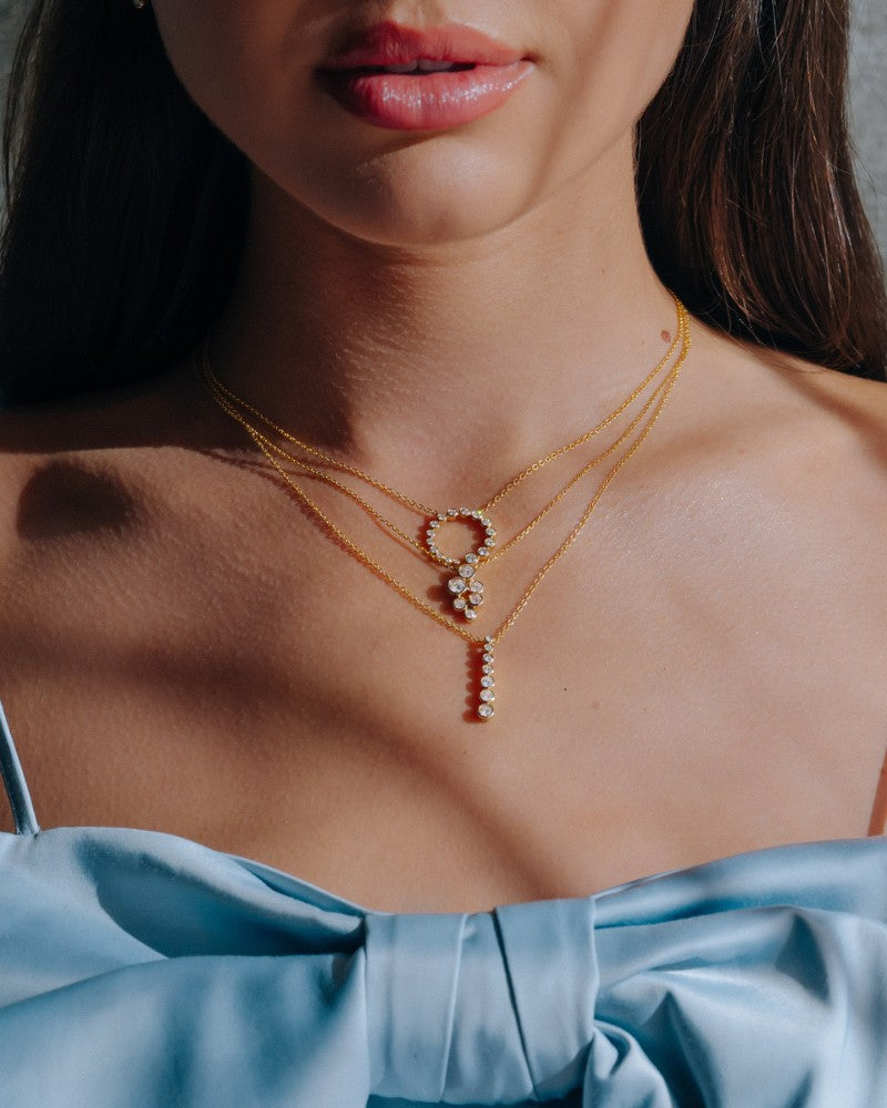 Collier en or jaune 14k avec pendentif en diamant de 0,81 ct de la collection 'Bubbles'
