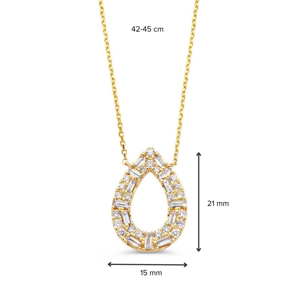 Collier en or jaune 14K avec 0,81 ct de diamants – Bijou de luxe pour femme