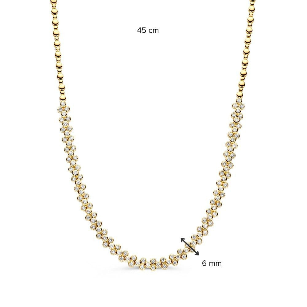 Collier en Or Jaune avec 3,62 ct de Diamants – Collier de Luxe en Or 14 Carats pour Femme