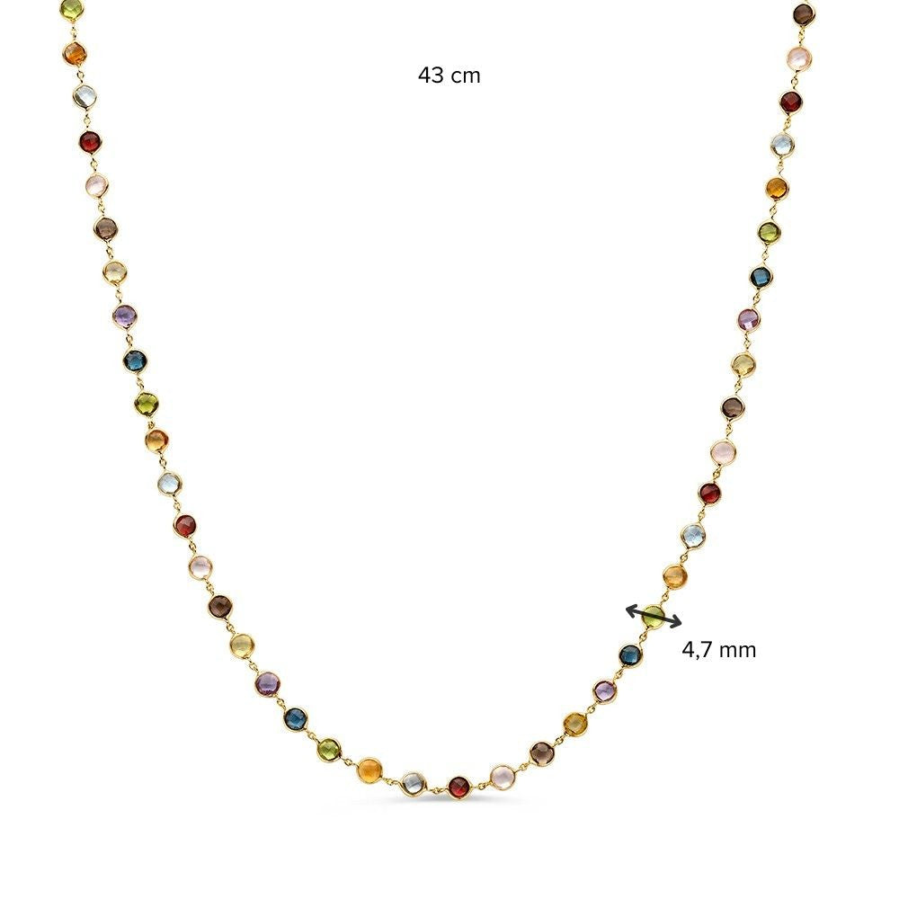 Collier or jaune pierre précieuse