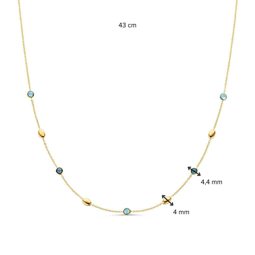 Collier or jaune pierre précieuse