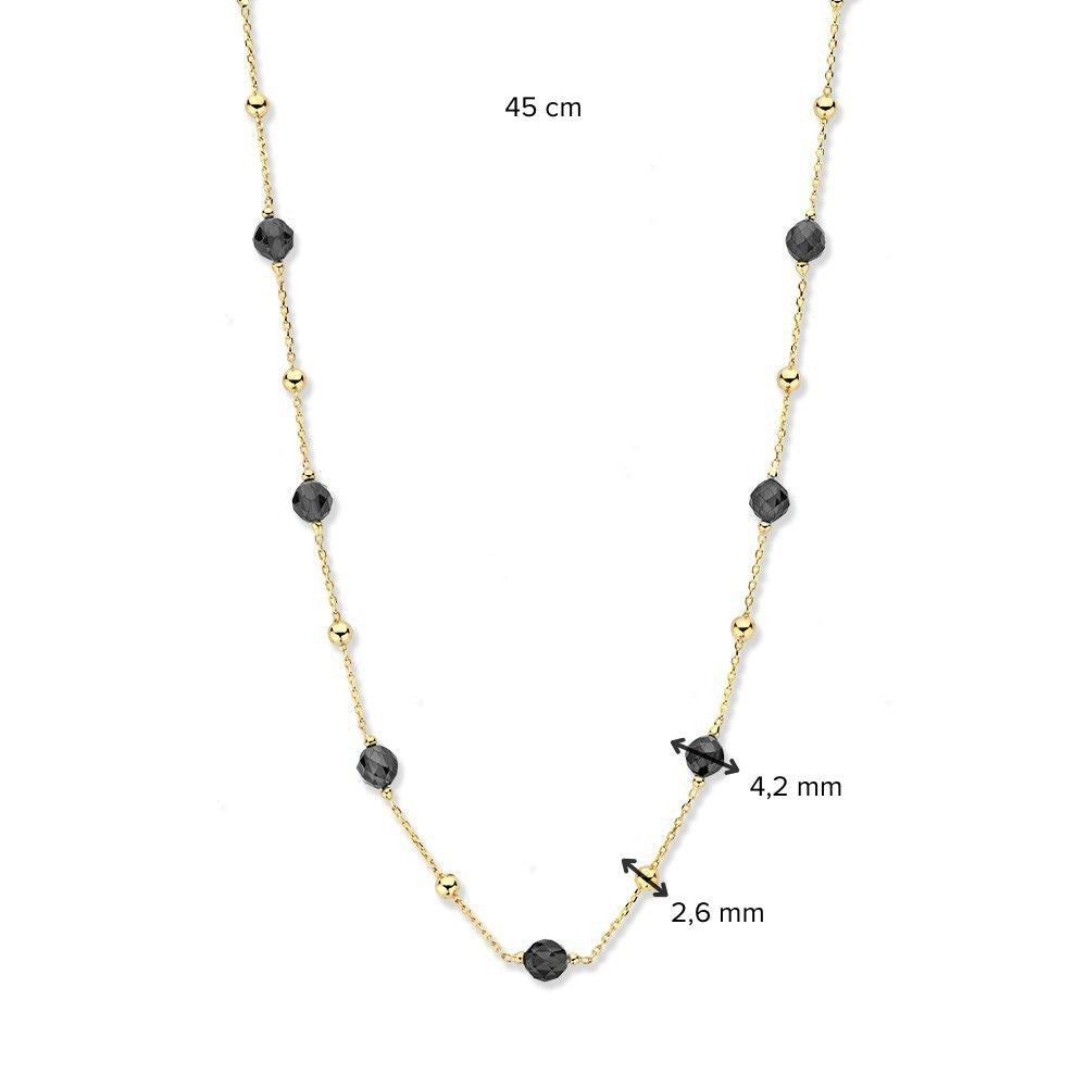 Collier or jaune zircone