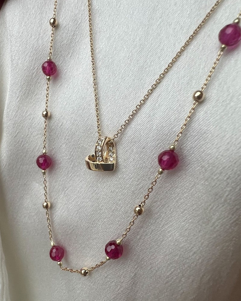 Collier or jaune zircone