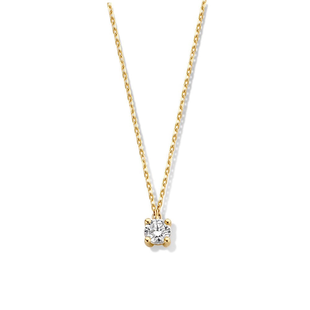 Collier en or jaune avec un pendentif en diamant de 0,20 carat.