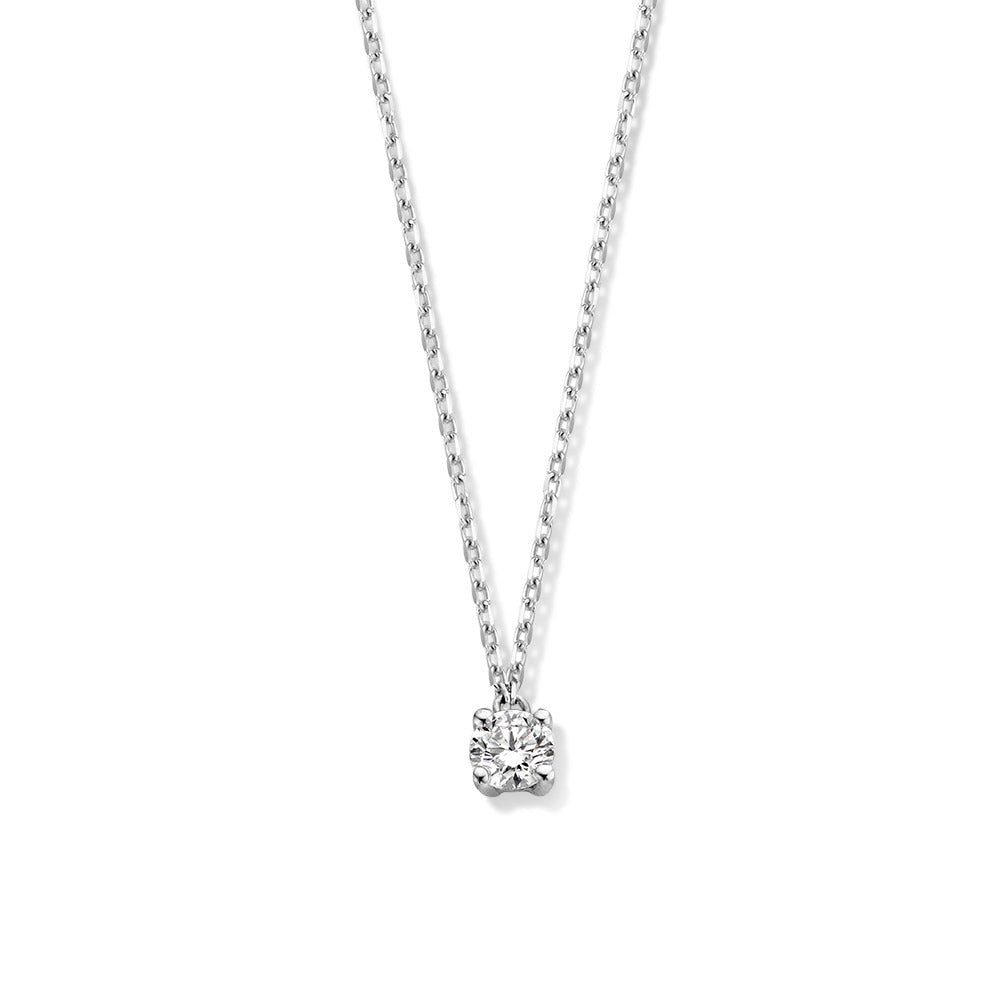 Collier en or blanc avec un pendentif en diamants de 0,20 carats.