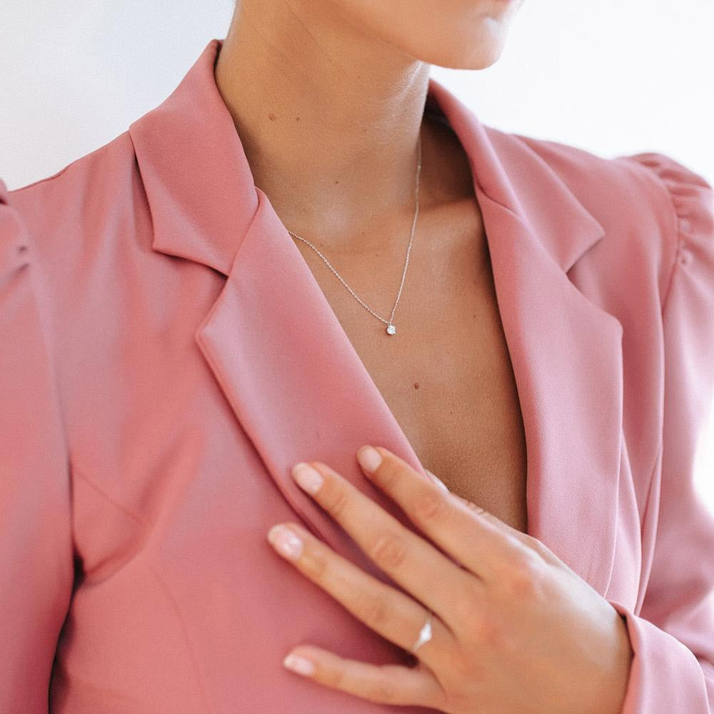 Collier Olivia 0,20 crt. or blanc