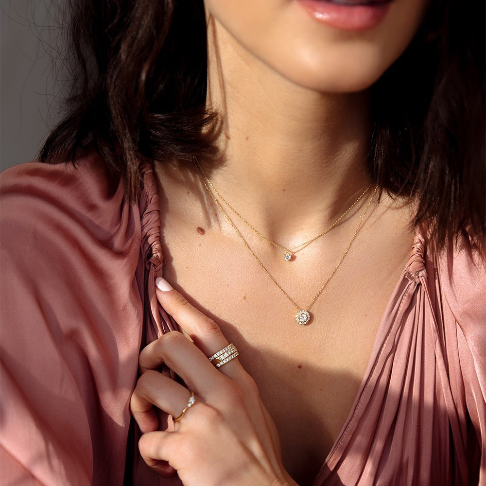 Collier Olivia 0,20 crt. or blanc