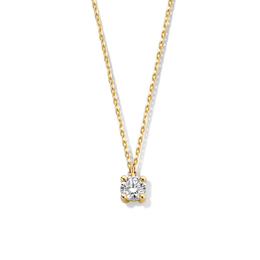 Collier en or jaune avec un pendentif en diamant de 0,50 carat.