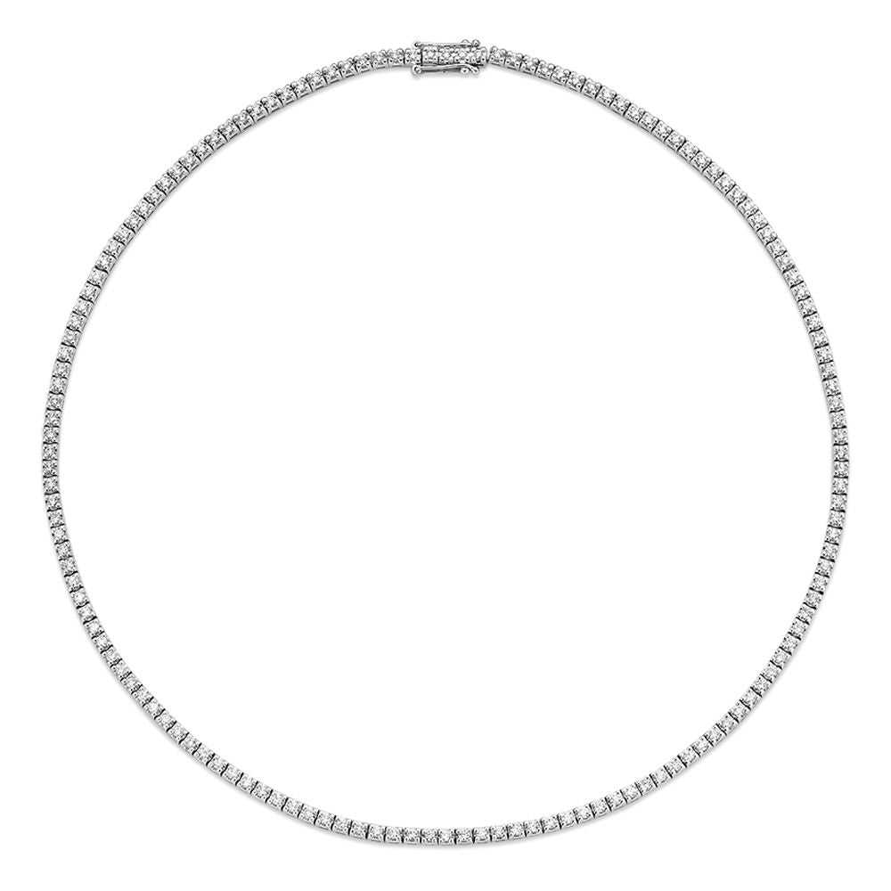 Collier en or blanc avec 131 diamants (4,55 crt) en sertissage chaton - 14 carats