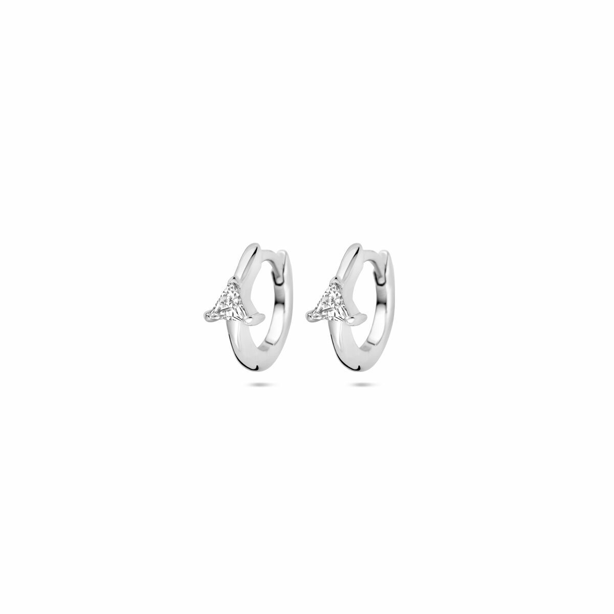 Boucles d'oreilles en argent rhodié de 10,5 mm avec zirconia.