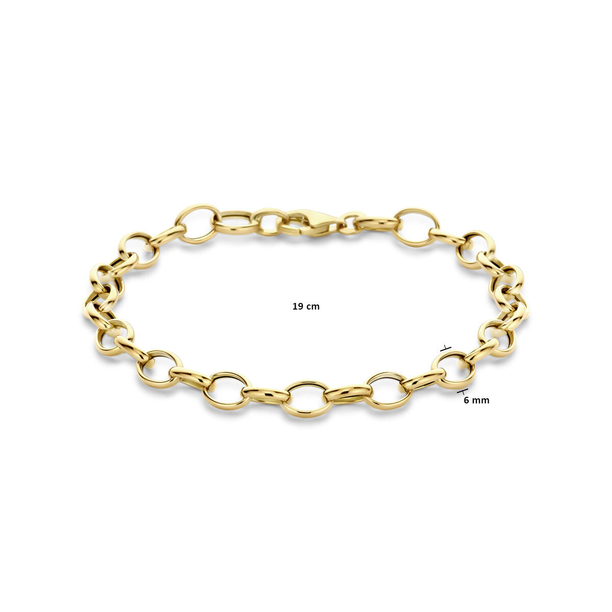 bracelet maille fantaisie 6,0 mm 19 cm or jaune 14K