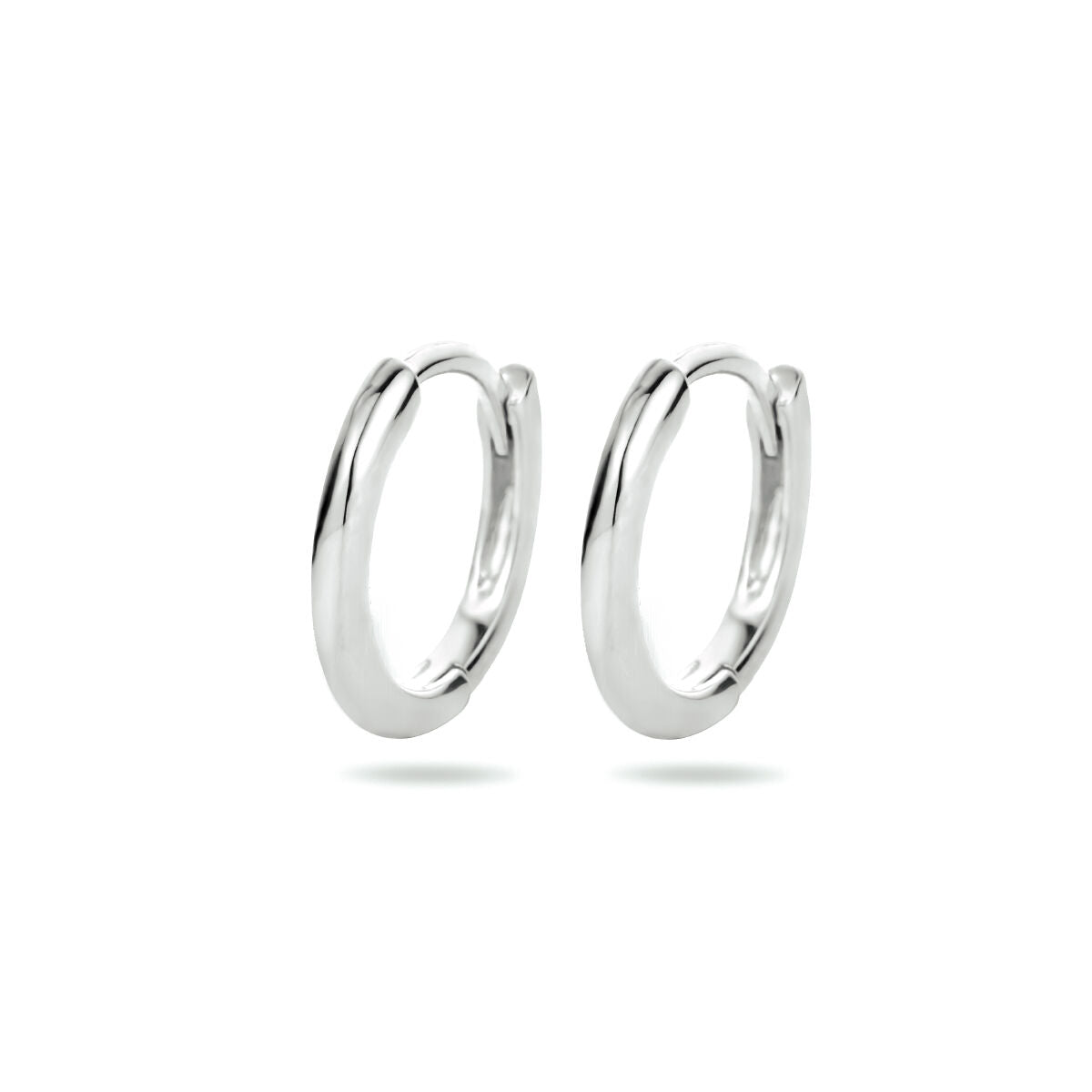 Boucles d'oreilles demi-rondes en argent rhodié.