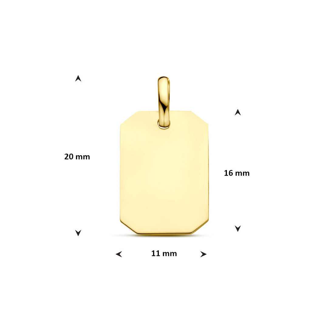 Geelgoudkleurige graveerhanger – 9k