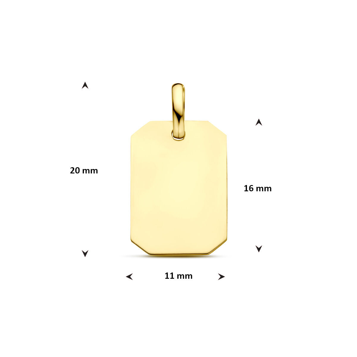 pendentif à graver couleur or jaune – 9k