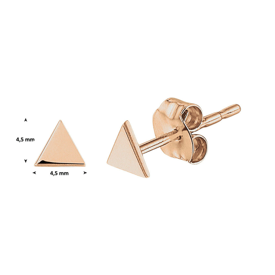 puces d'oreilles triangle 14K or rose