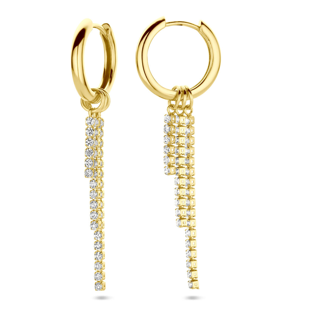 créoles zircone 46 mm 1 micron argent plaqué or (jaune)