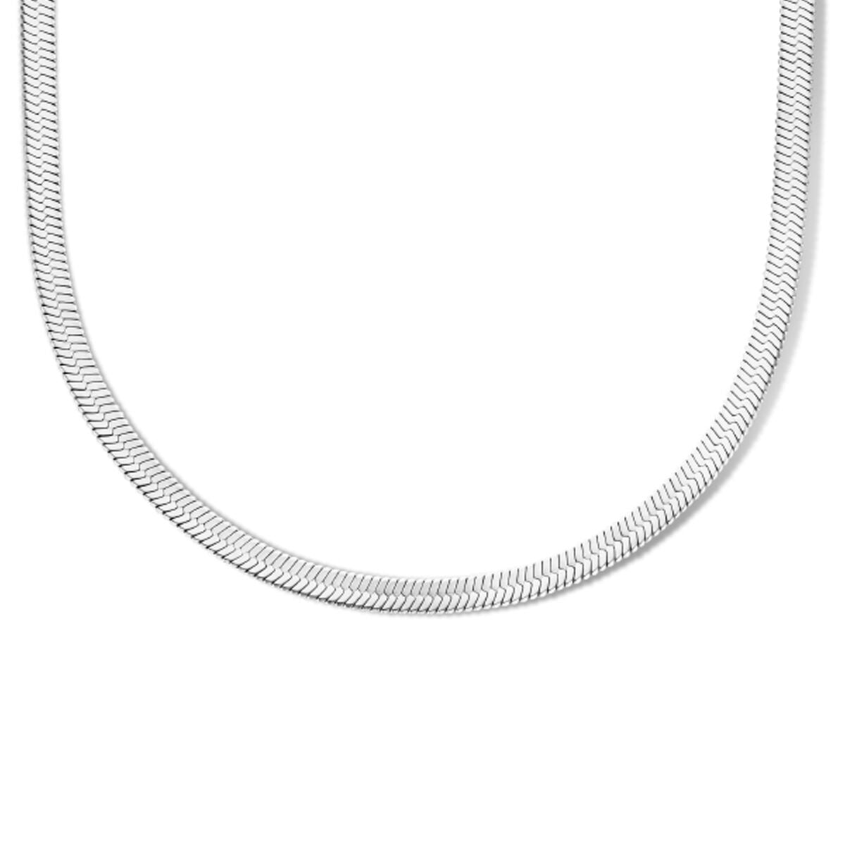 Collier en acier inoxydable plat de 4,2 mm, longueur de 42 + 4 cm.