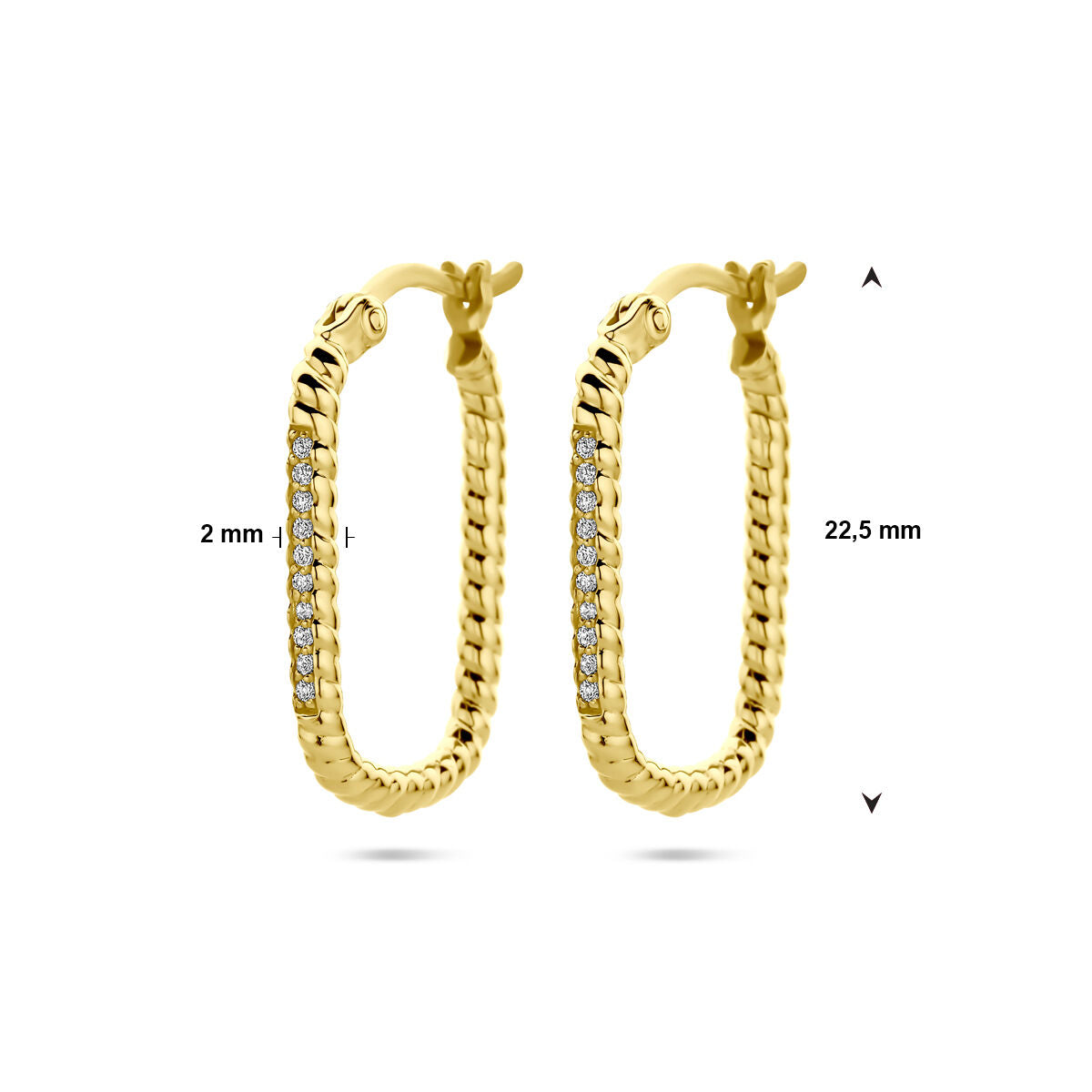 créoles zircone 1 micron argent plaqué or (jaune)
