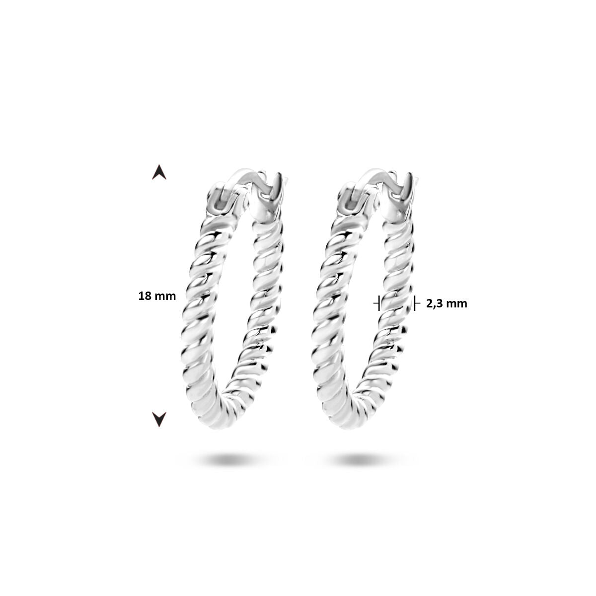 créoles torsadées en argent rhodié