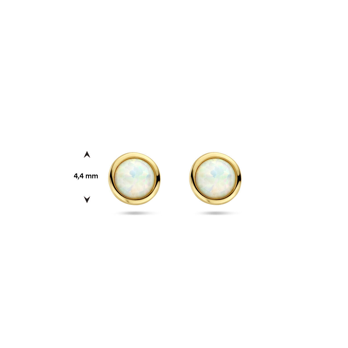 puces d'oreilles opale or jaune 14K