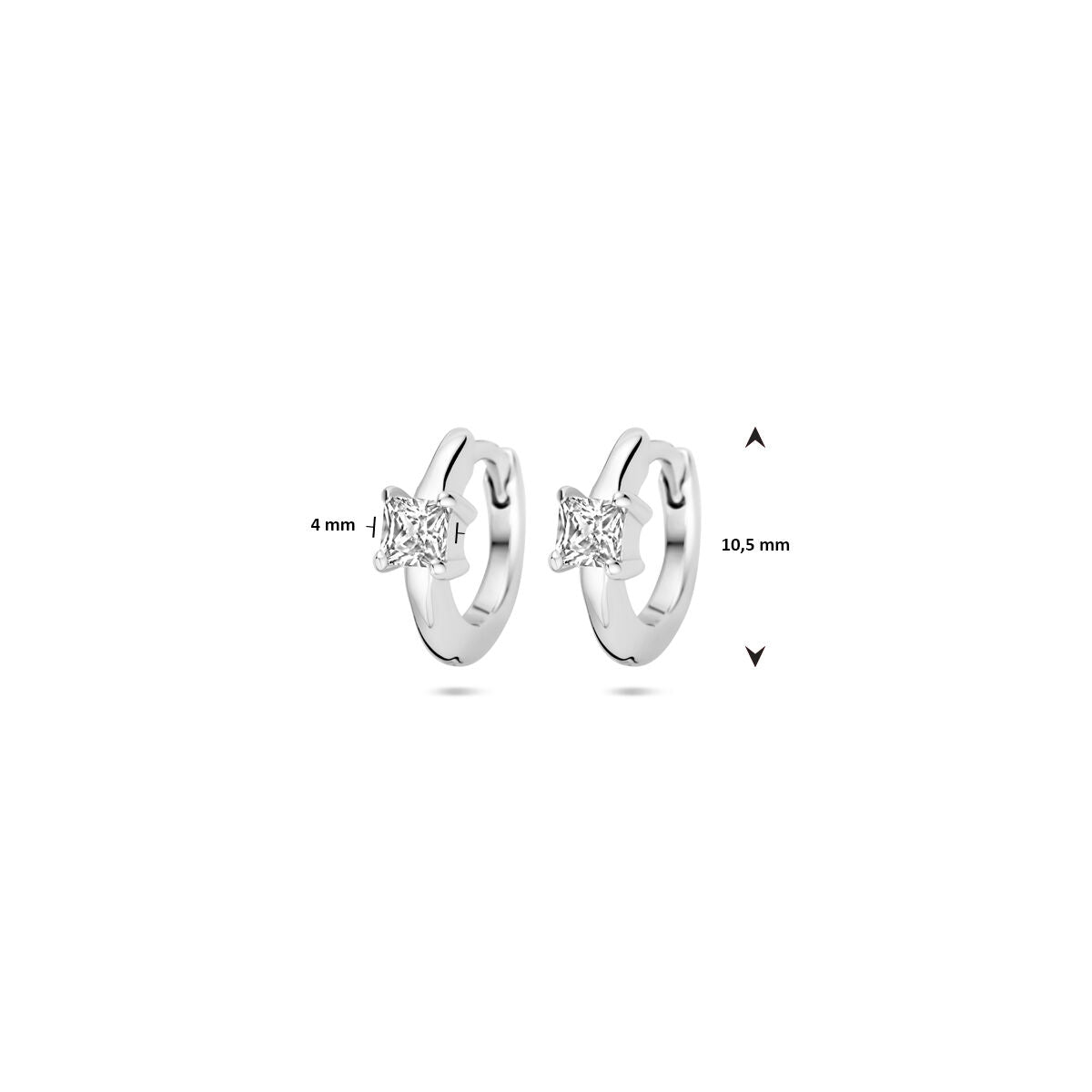 créoles zircone 10,5 mm argent rhodié