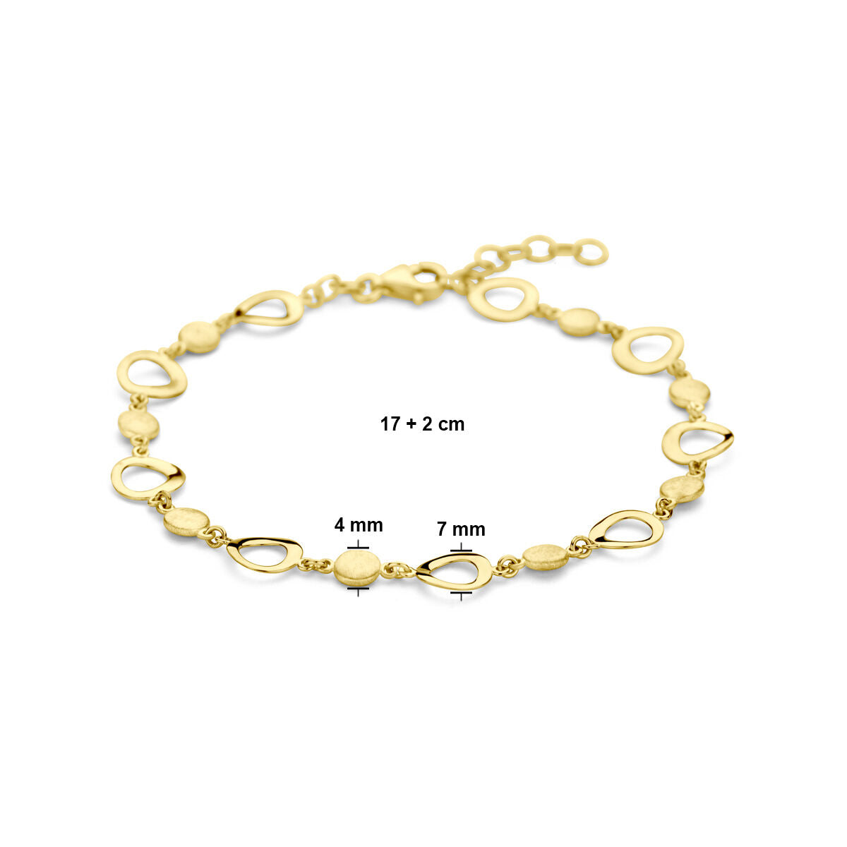 Bracelet or pour femme poli/mat 14K