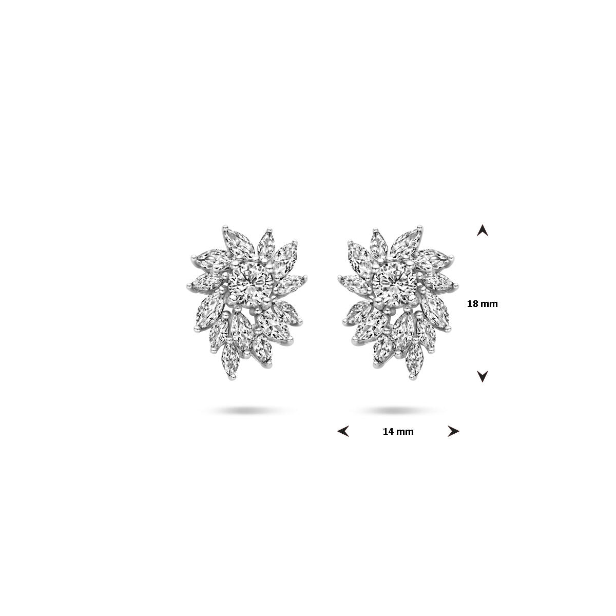 puces d'oreilles zircone 18 mm argent rhodié