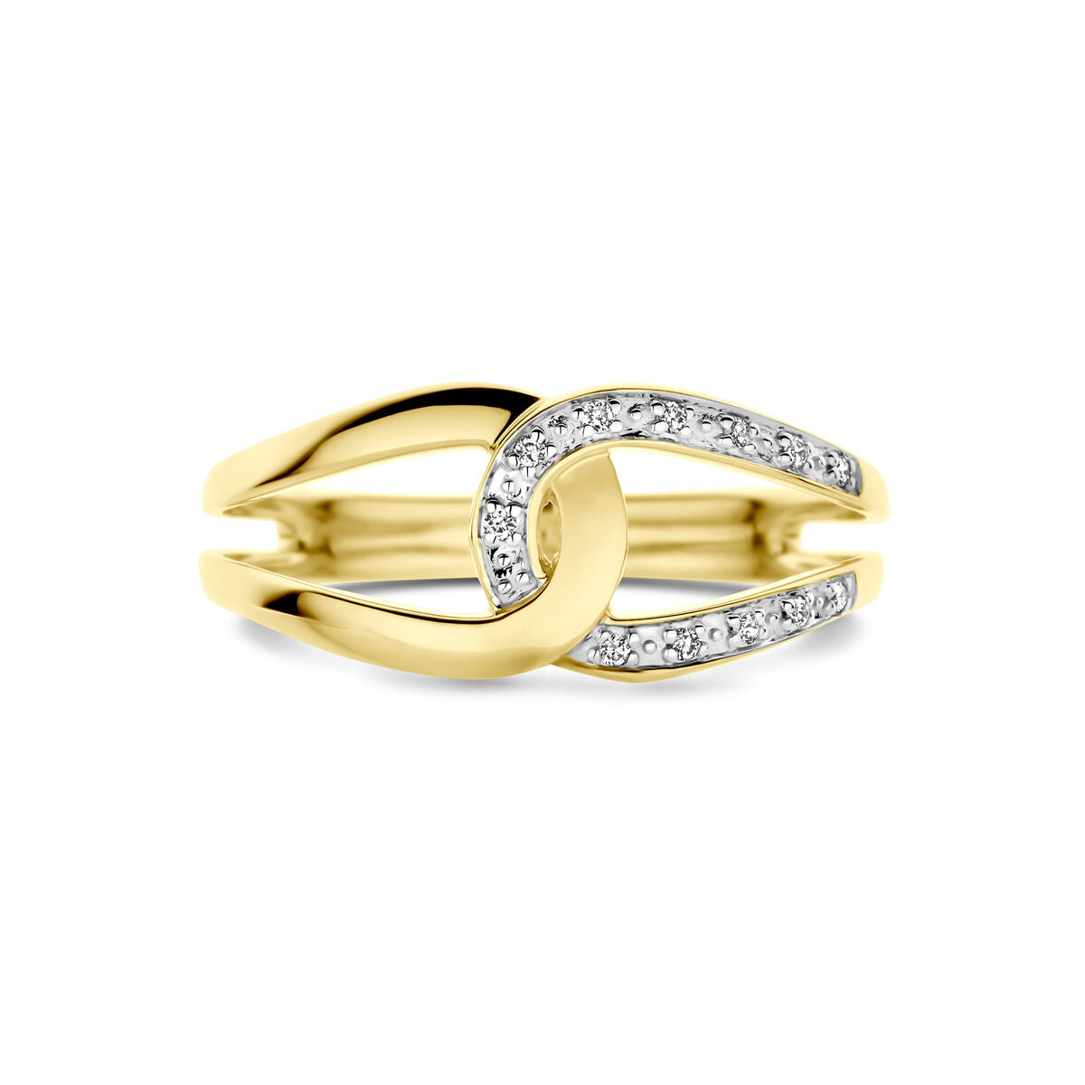 bague diamant 0.03ct h si or jaune 14K