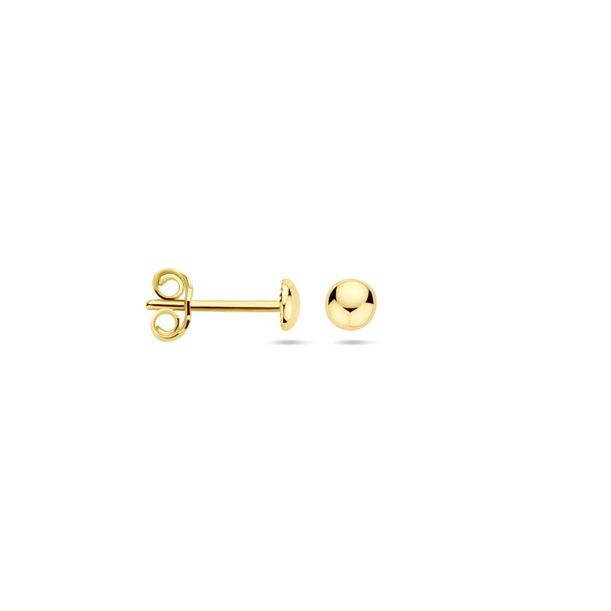 puces d'oreilles demi-sphère 14K or jaune