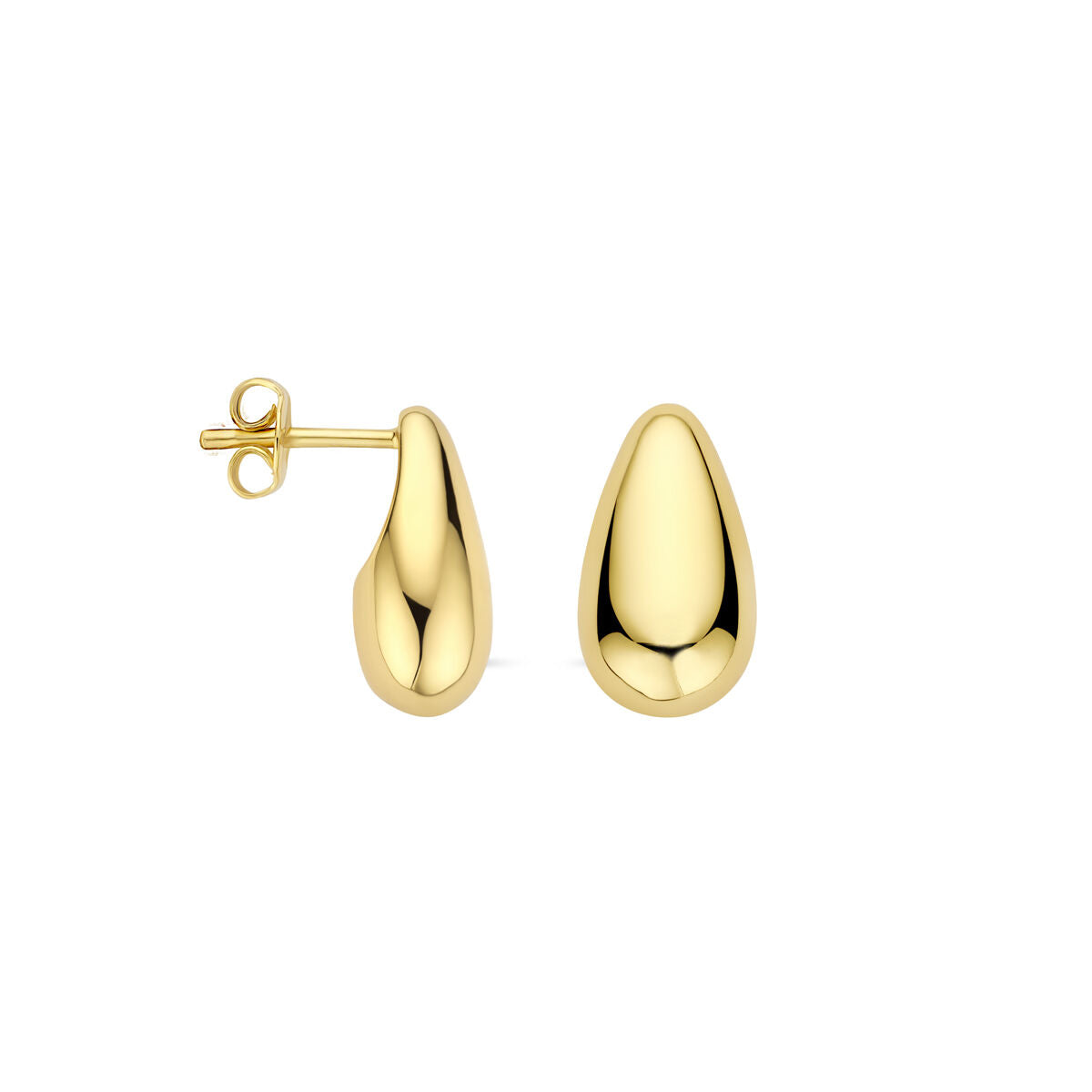 puces d'oreilles goutte 15 mm 1 micron argent plaqué or (jaune)