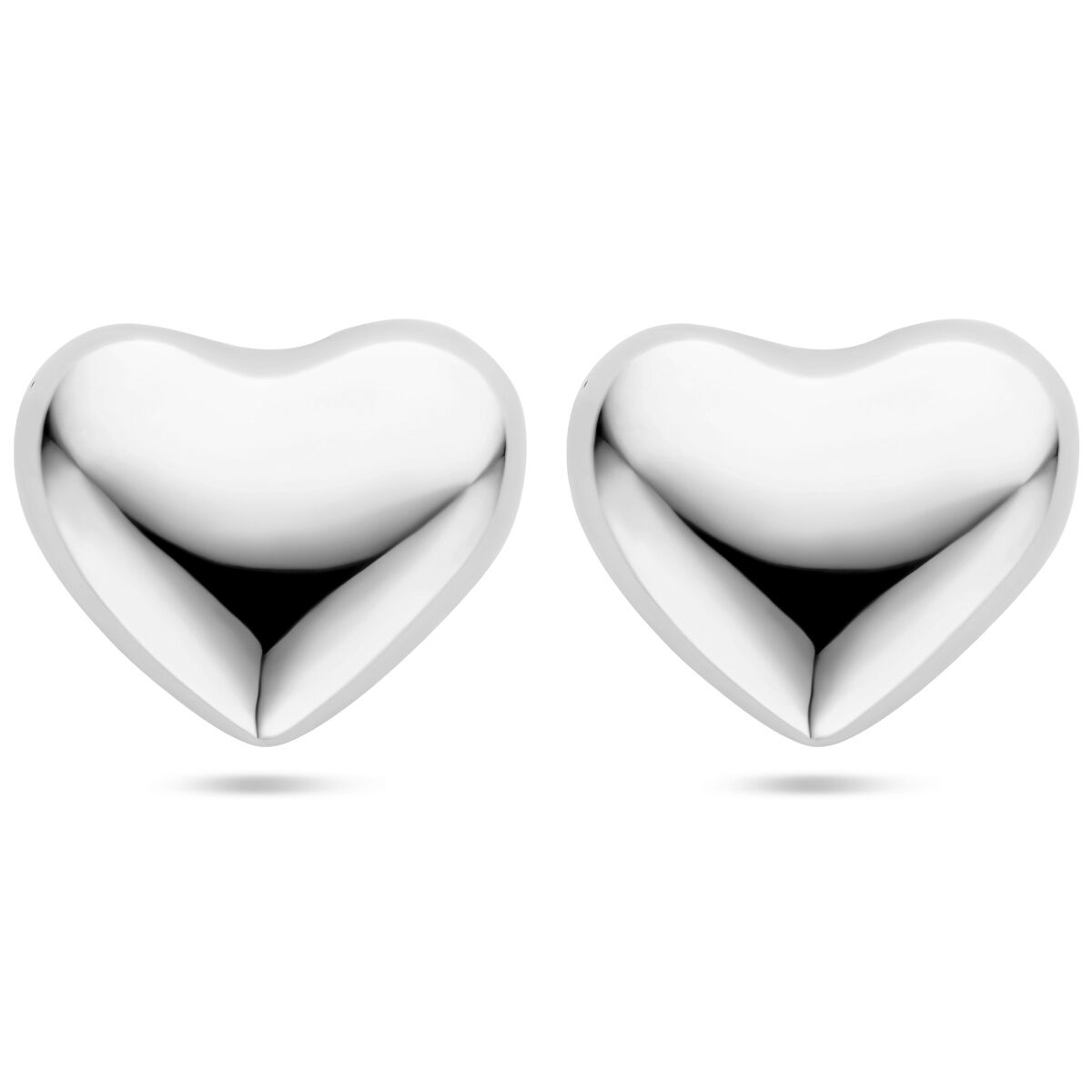 puces d'oreilles cœurs 27 x 30 argent rhodié