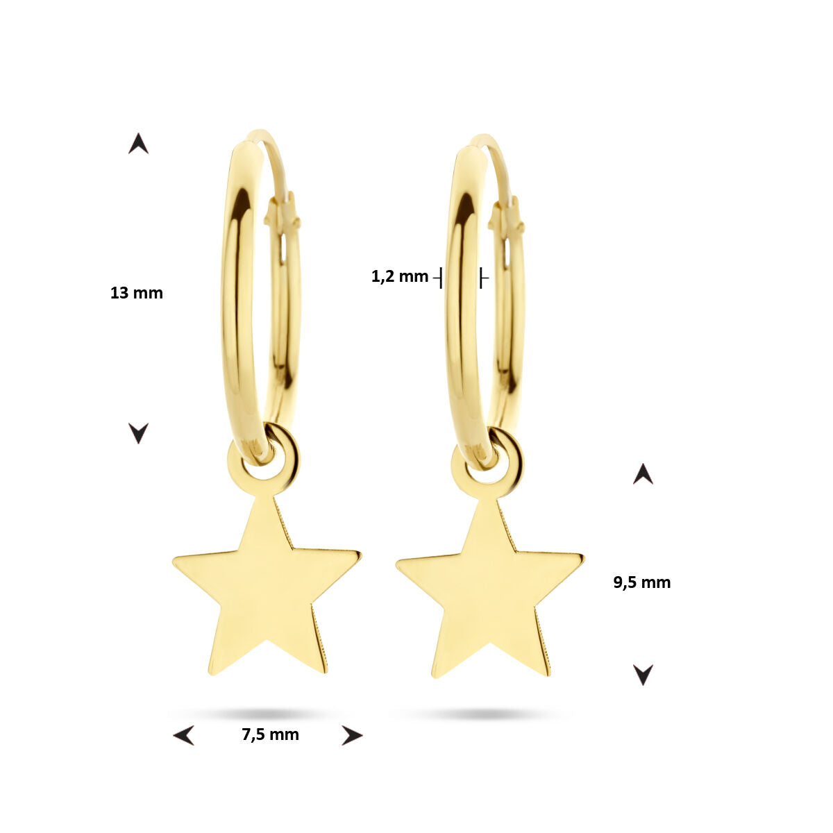 créoles étoile 14K or jaune