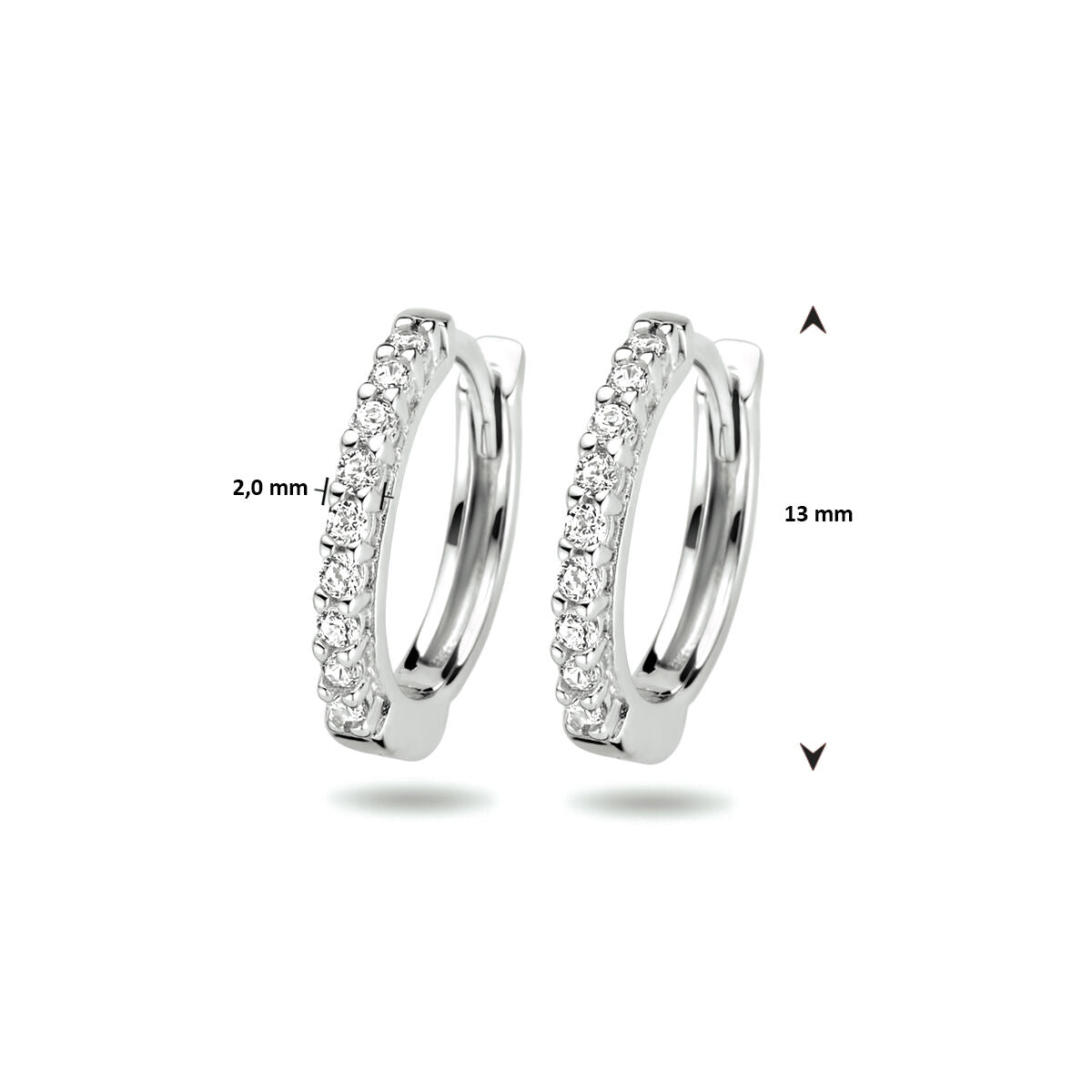 créoles zircone argent rhodié