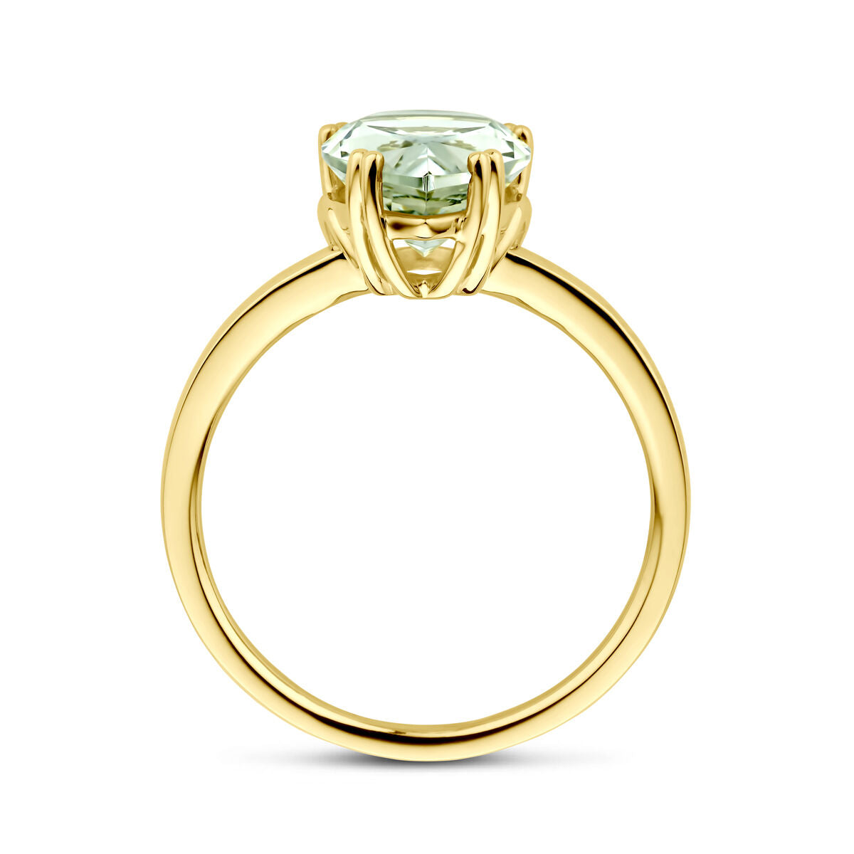 bague améthyste verte 14K or jaune