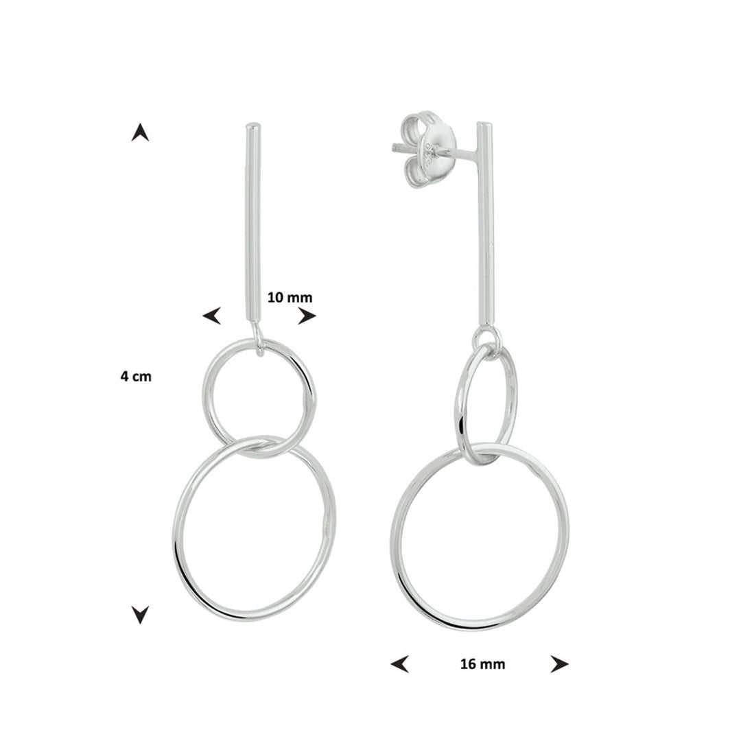 oorhangers rondjes zilver gerhodineerd