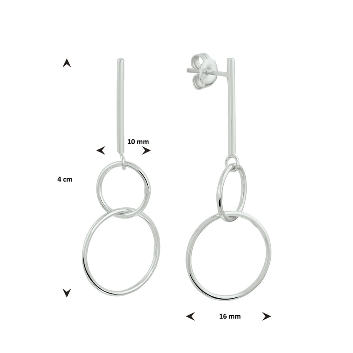 boucles d'oreilles rondes argent rhodié