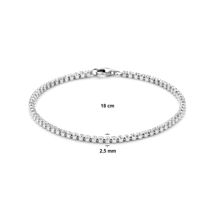 tennisarmband zirkonia 2,5 mm zilver gerhodineerd