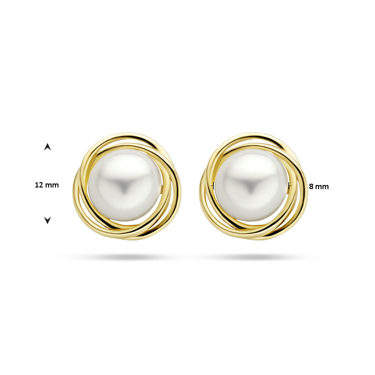 puces d'oreilles perle 14K or jaune