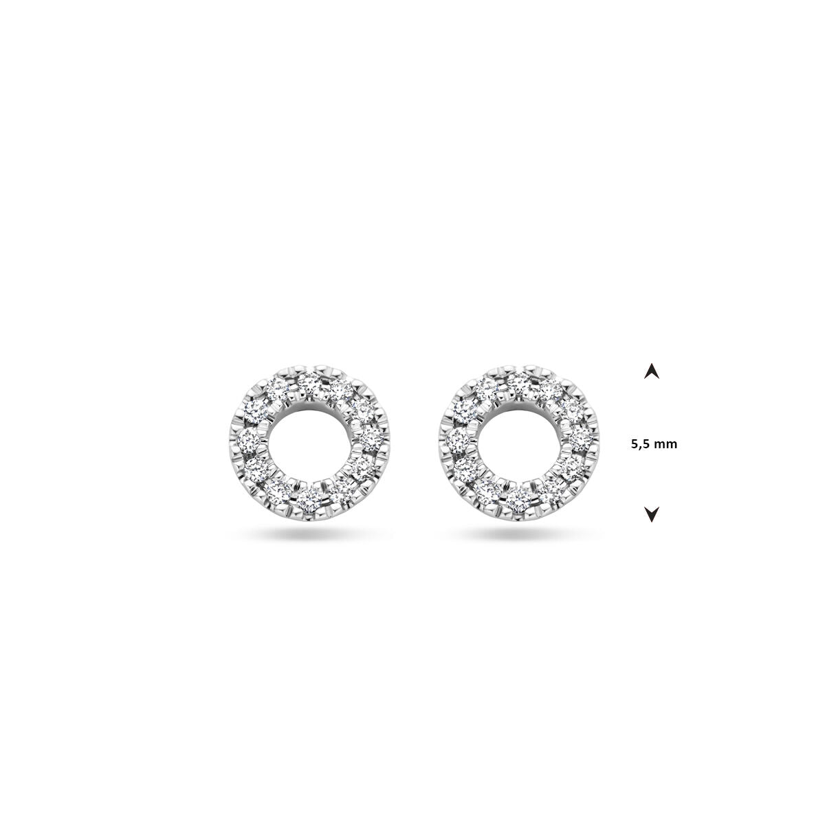 puces d'oreilles diamant 0.07ct (2x 0.035ct) h si 5,5 mm or blanc 14K
